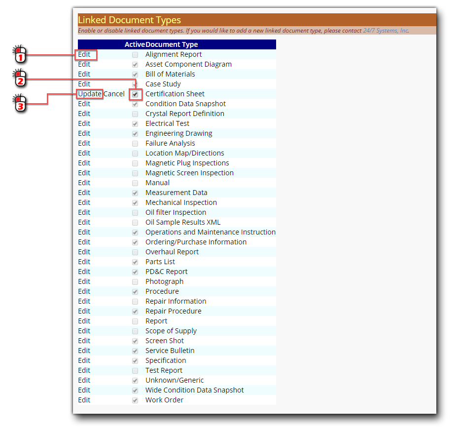 Linked Document Type Admin Screen Shot